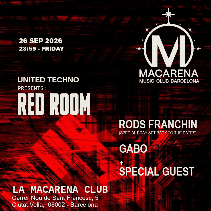Flyer de United Techno presents Red Room