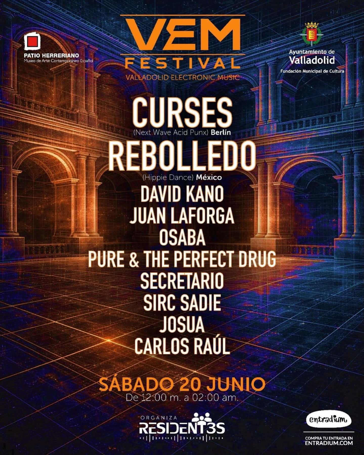 Cartel de VEM Festival: Curses y Rebolledo en Valladolid