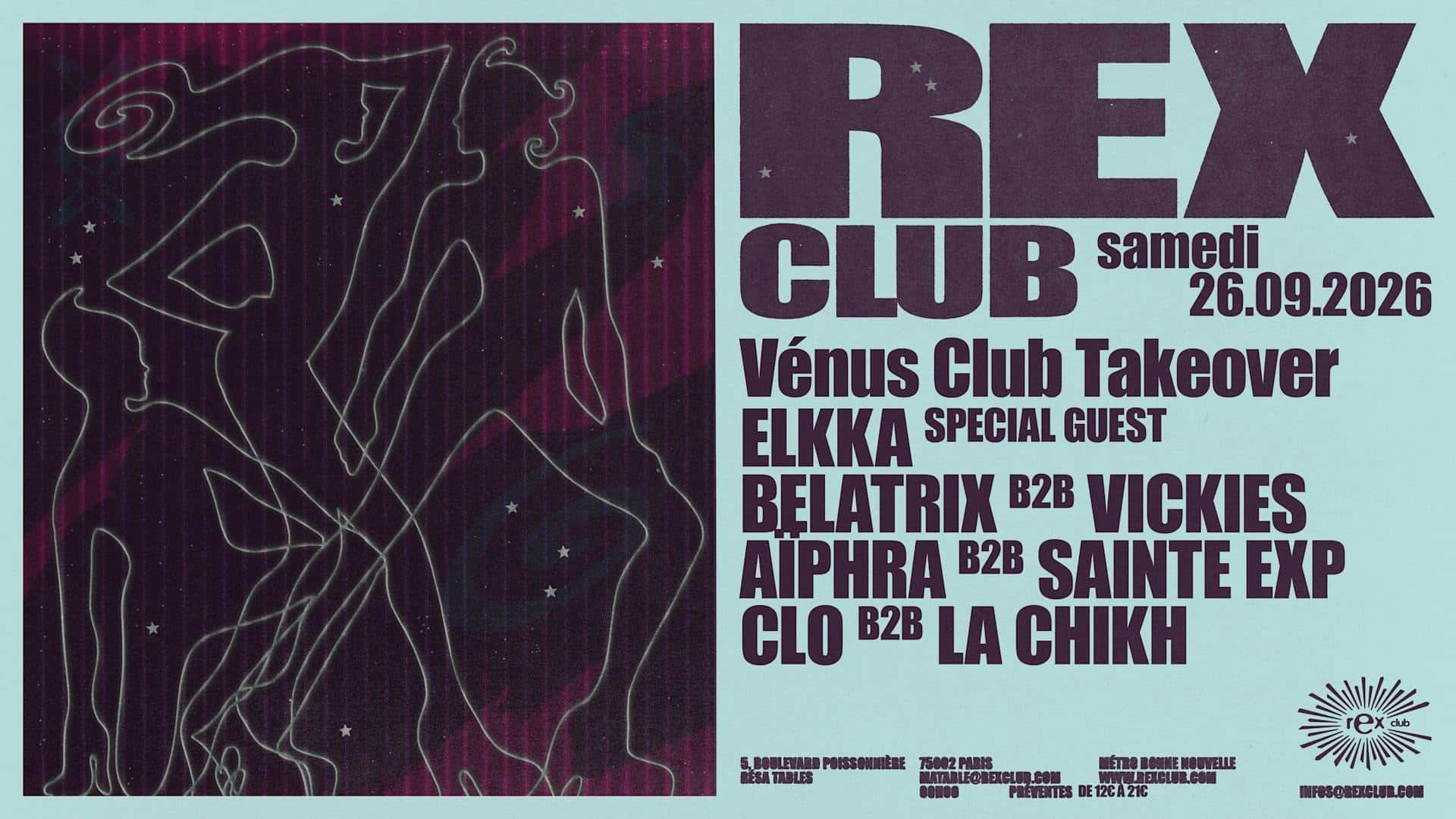 Flyer de Vénus Club Invite Elkka