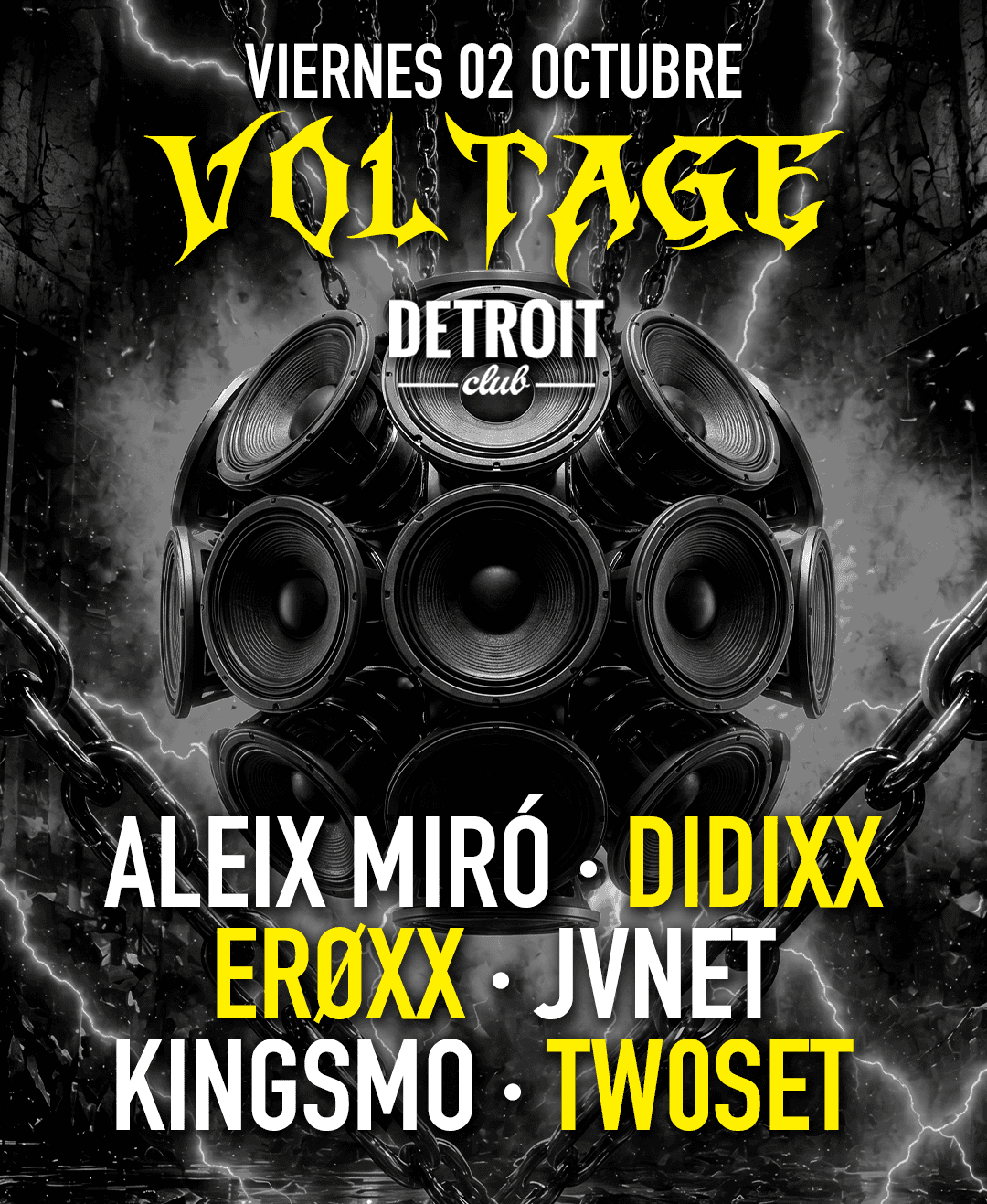Flyer de VOLTAGE x DETROIT l HardTechno