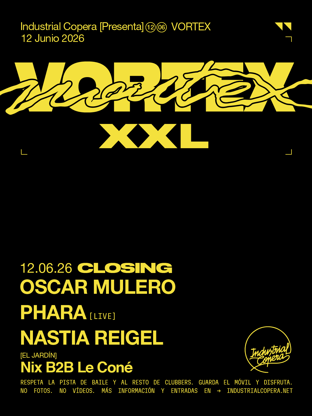 Cartel de Vortex XXL Closing