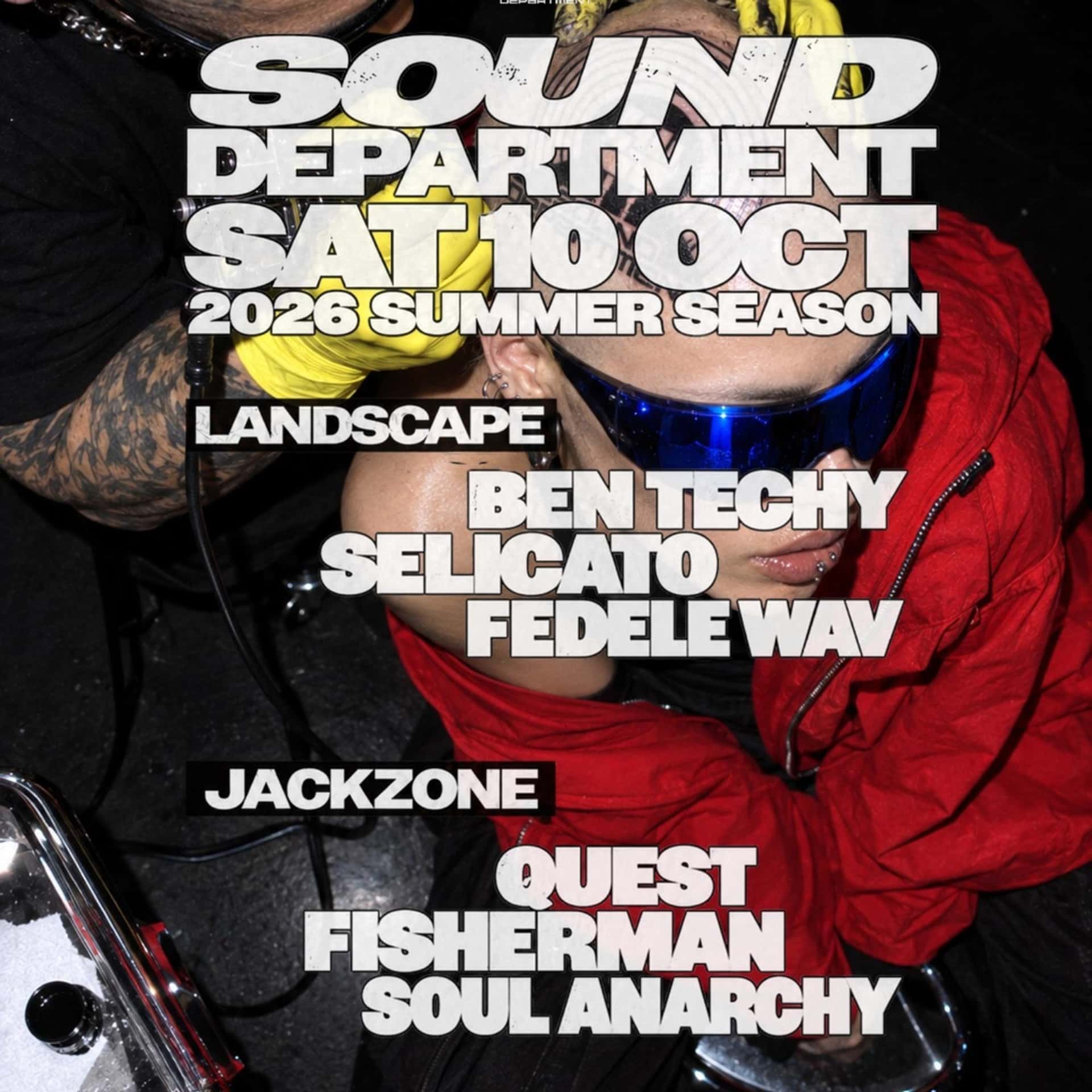 Flyer of Sound Department 10 October w/ Ben Techy and Quest