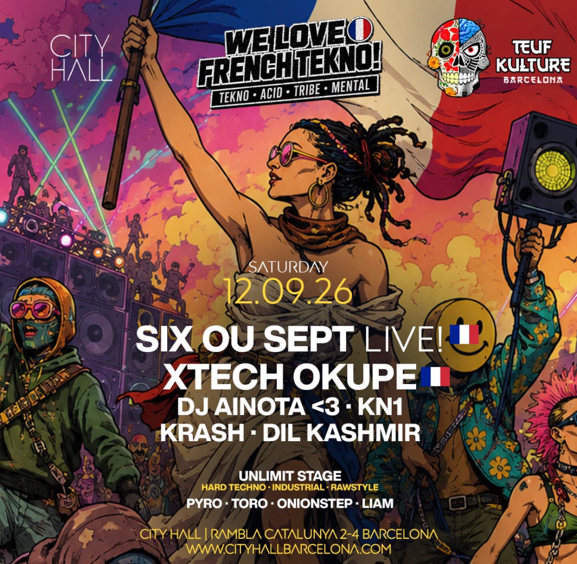 City Hall pres. WE LOVE FRENCH TEKNO · TEKNO · ACID · TRIBE · MENTAL