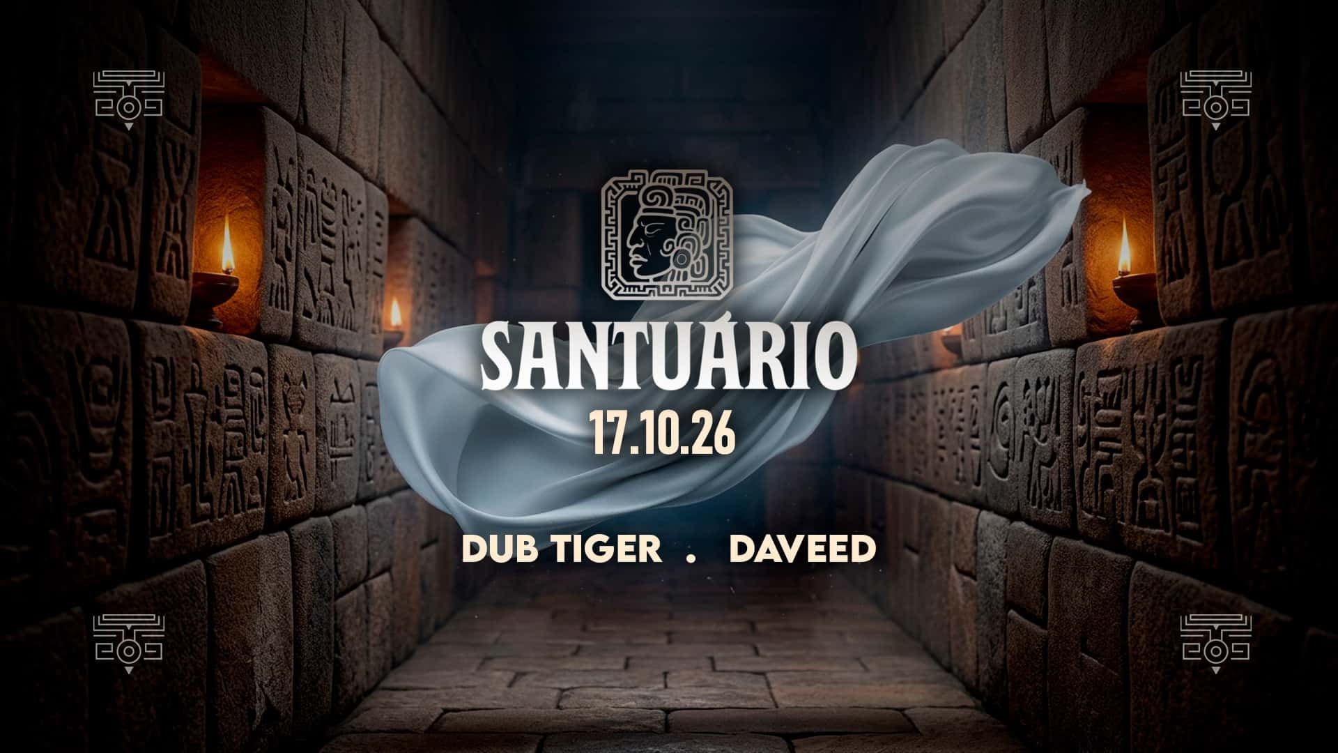 Flyer of Santuario weekend with Dub Tiger · Daveed