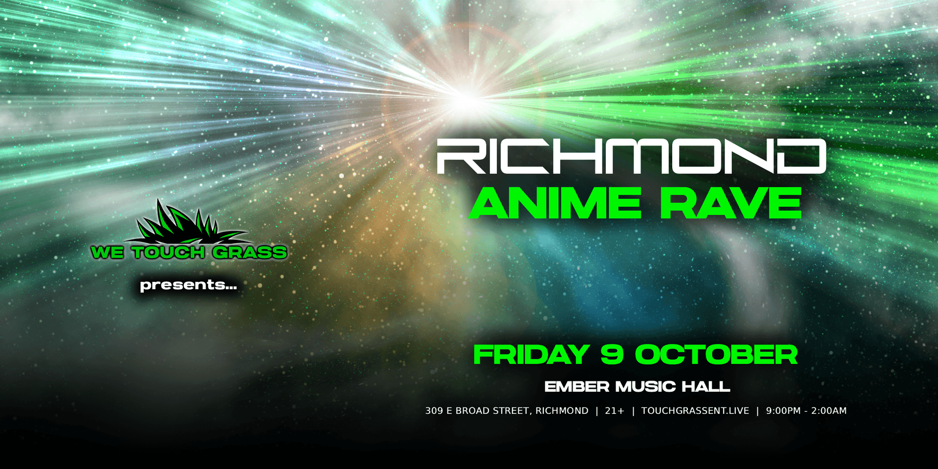 Flyer de #WeTouchGrass presents: RICHMOND Anime Rave
