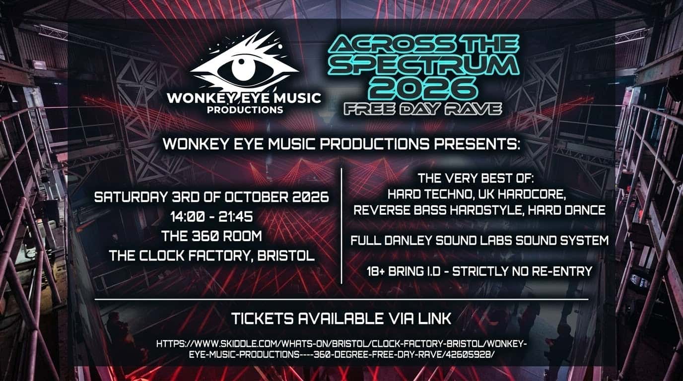 Flyer of Wonkey Eye Music Productions: 360° Free Day Rave.