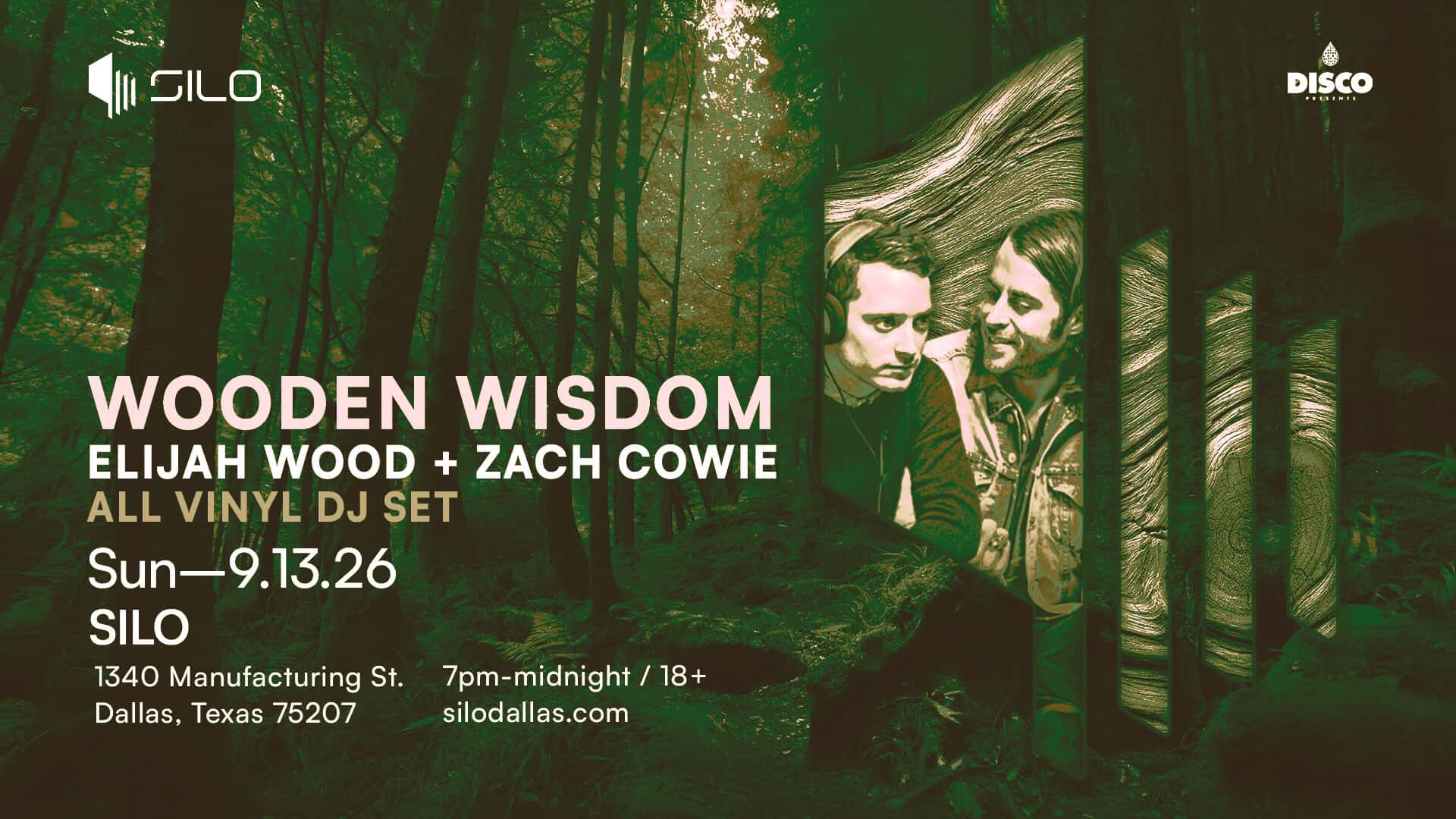 Flyer de Wooden Wisdom: Elijah Wood & Zach Cowie