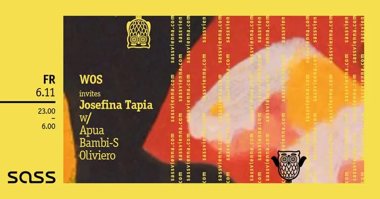 Flyer de WOS Soundsystem invites Josefina Tapia