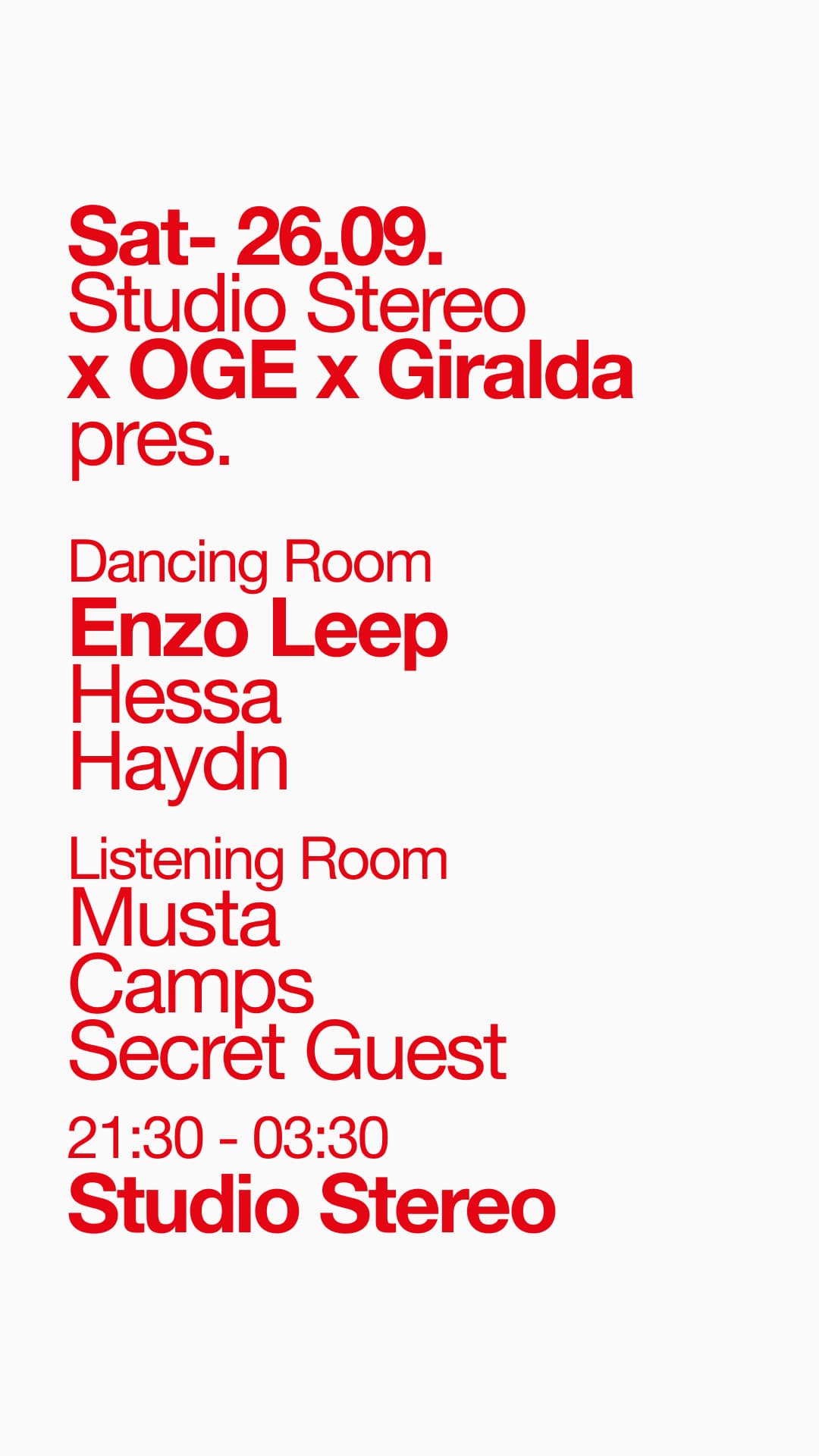 Studio Stereo x OGE x Giralda pres. Enzo Leep