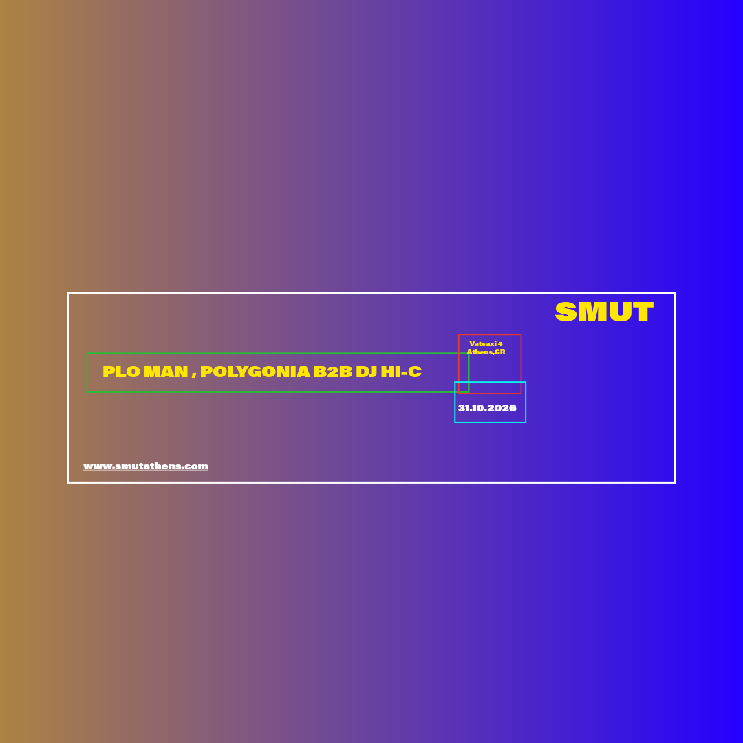 Flyer de SMUT x Polygonia B2B DJ HI-C x PLO Man