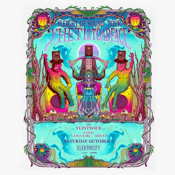 Flyer of YHETI & TOADFACE: SLEIGHT OF SOUND TOUR