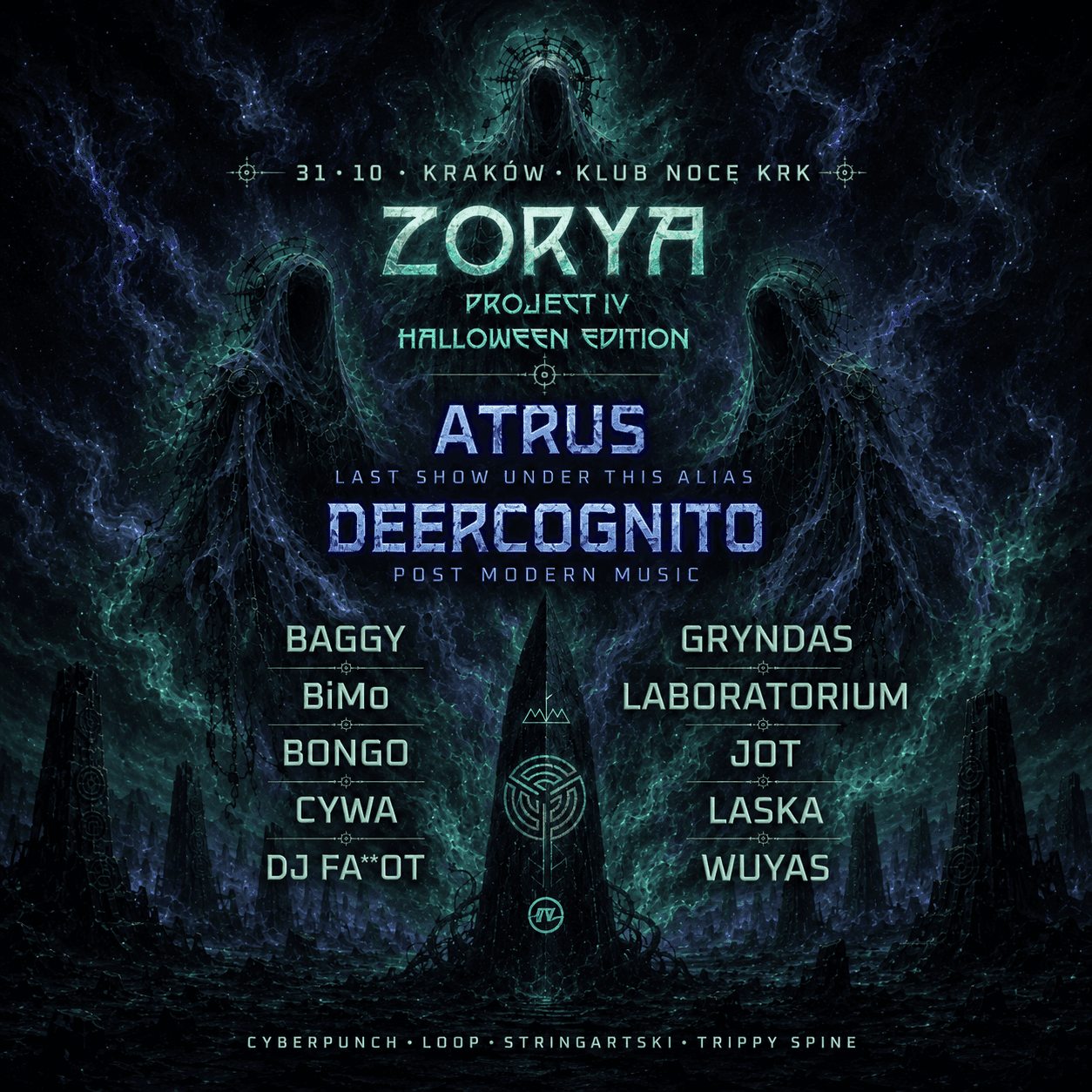 Flyer de ZORYA PROJECT IV: HALLOWEEN EDITION w/ Atrus & Deercognito