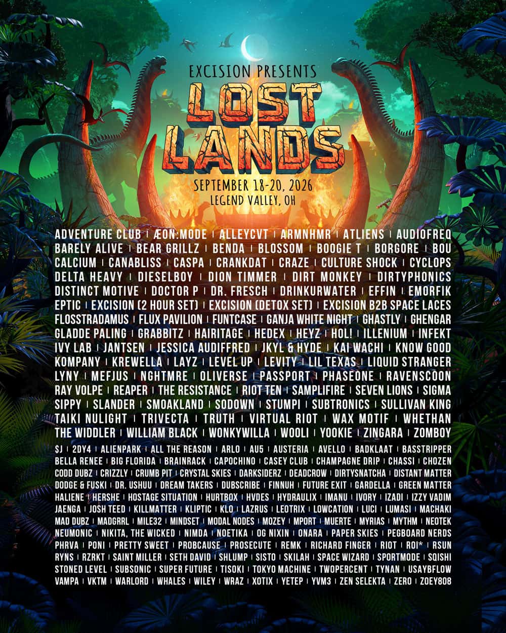 Flyer de Lost Lands 2026 - Domingo 20