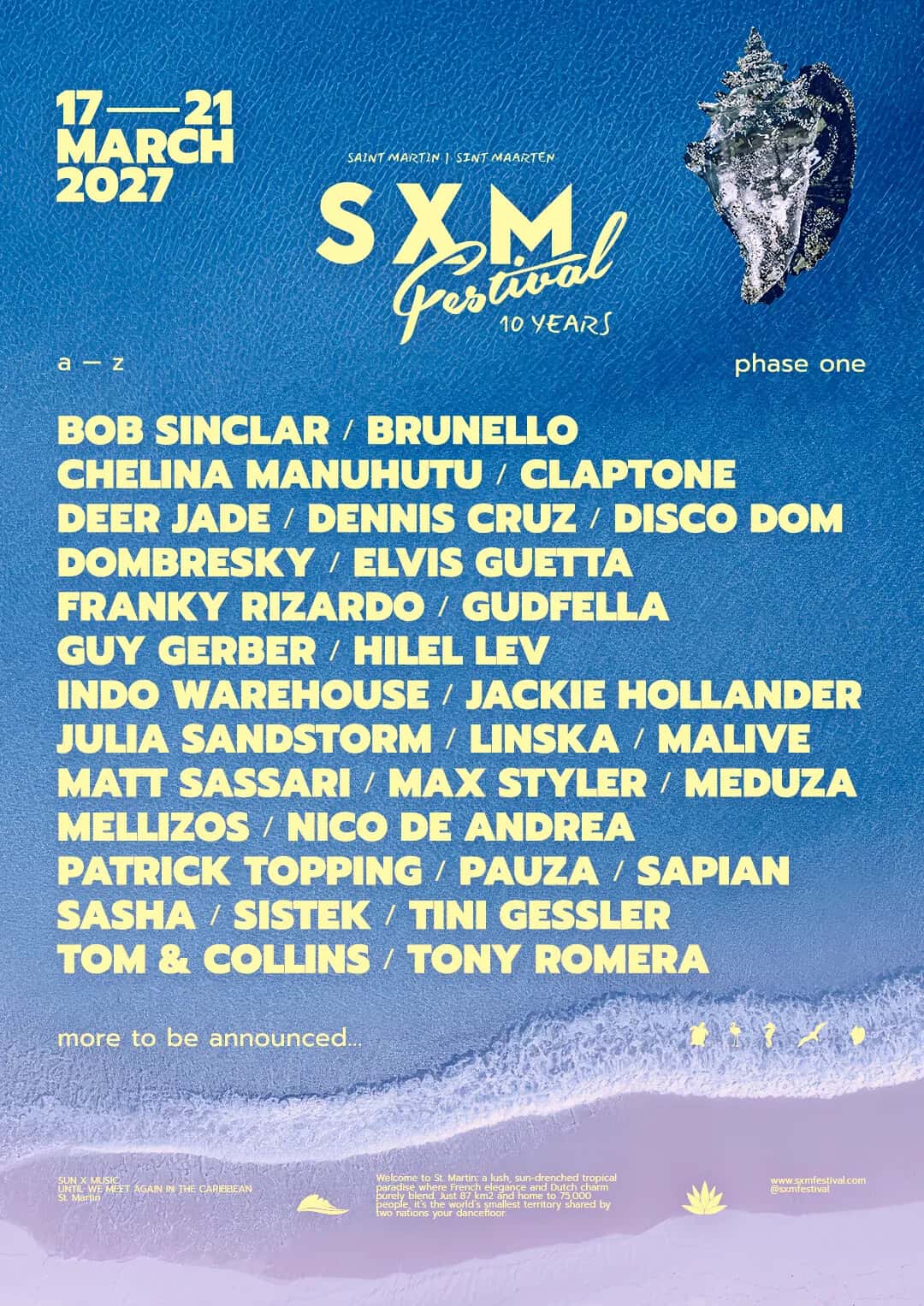 Flyer of SXM Festival 2027 - Jueves 18