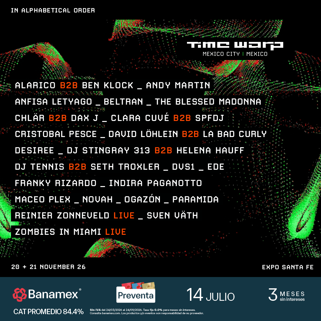Cartel 2 de Time Warp Mexico 2026 - Viernes 20