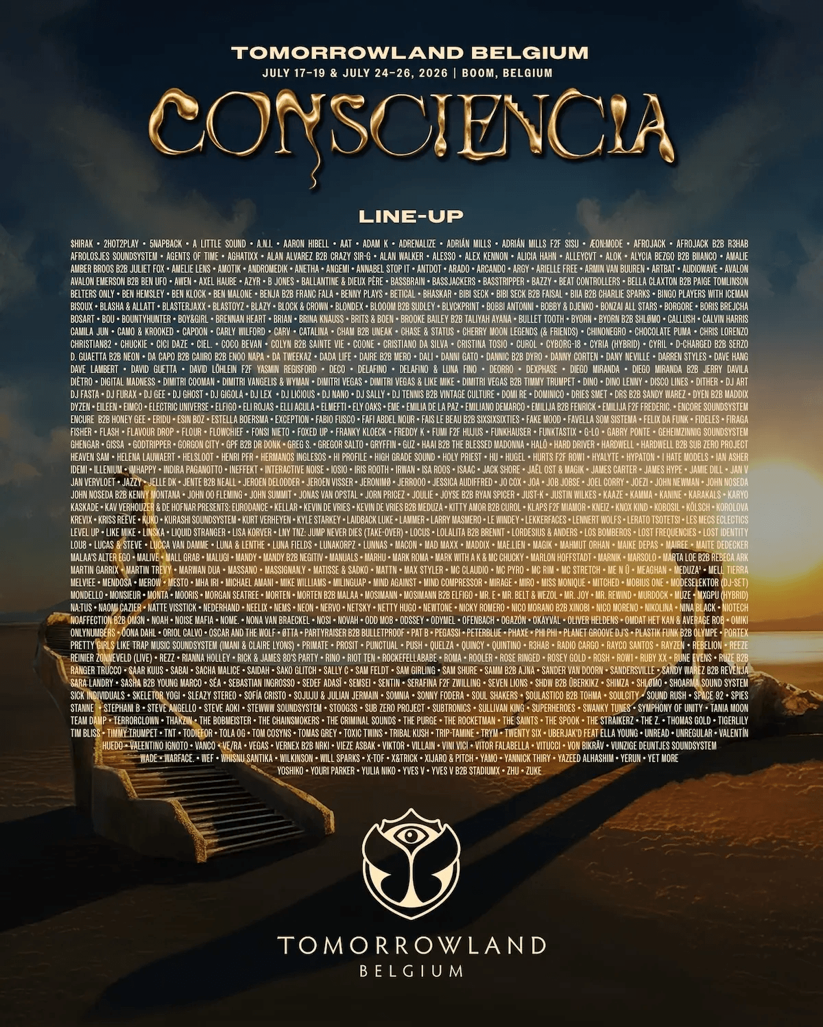 Cartel 2 de Tomorrowland Bélgica 2026 - Viernes 24