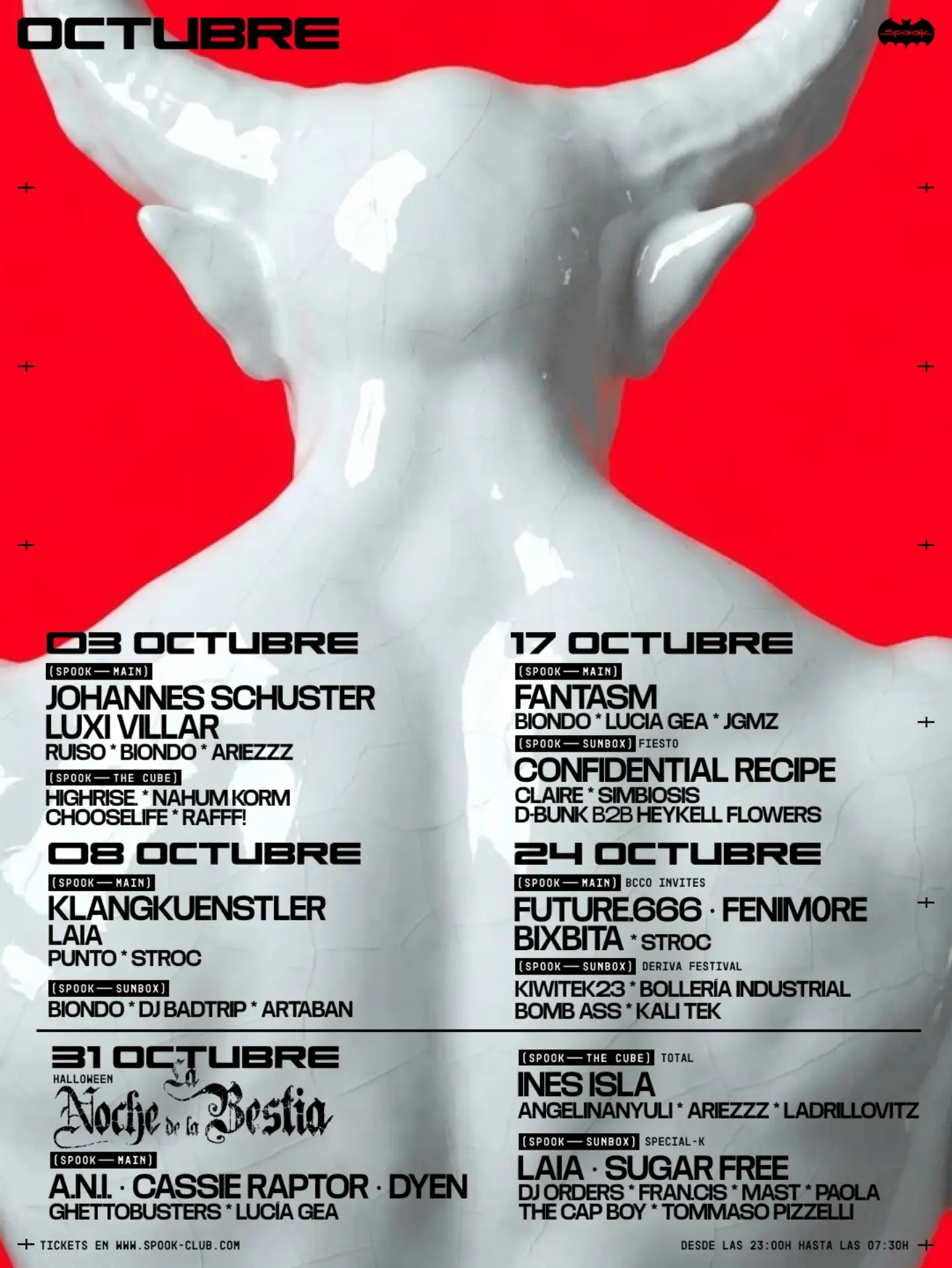 Descubre la programación de octubre en Spook