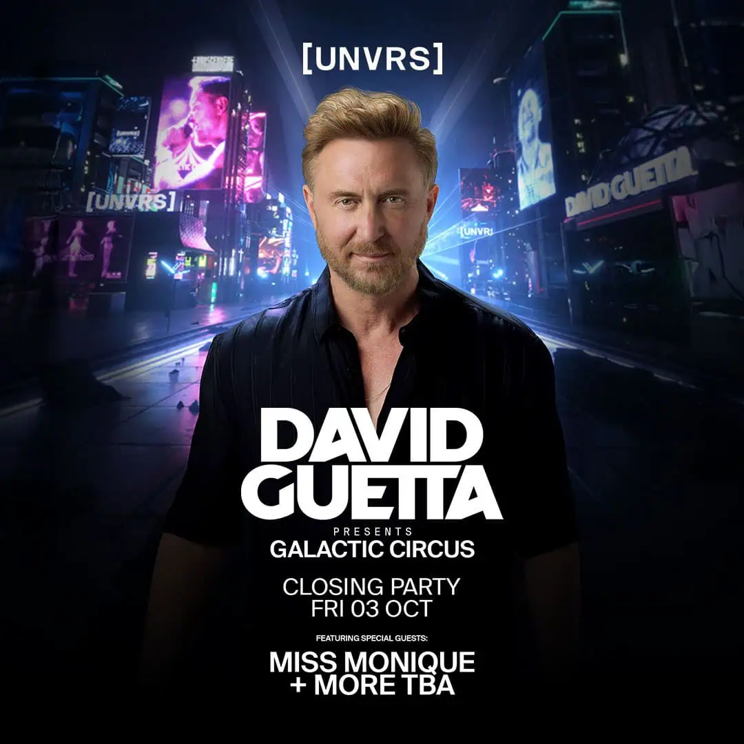 Cartel de David Guetta Presents Galactic Circus at UNVRS